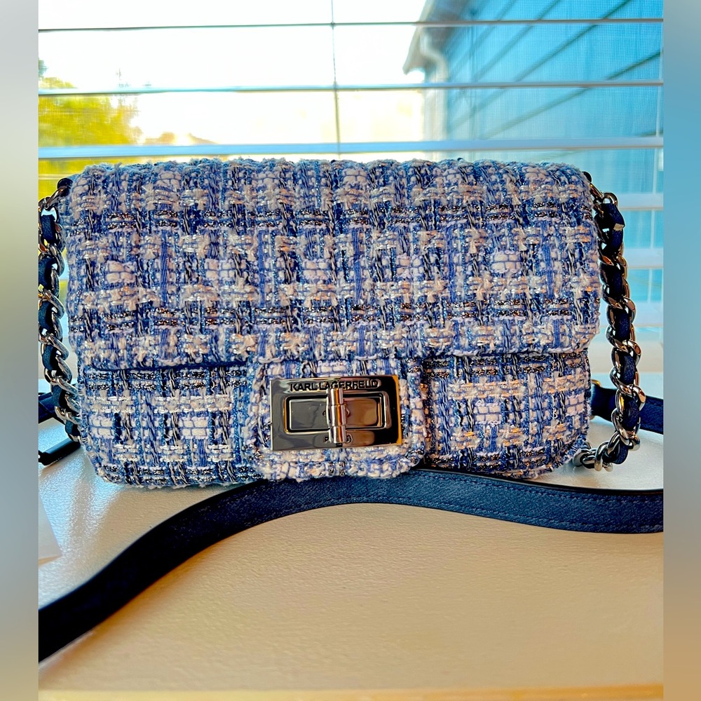 Karl lagerfeld mini agyness tweed shoulder bag